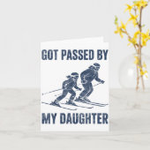 Funny Skiing Got Ped By My Daughter Family Ski Tri Karte (Gelbe Blume)