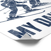 Funny Skiing Got Ped By My Daughter Family Ski Tri Poster (Ecke)