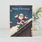 Funny Skiing Red Merry Weihnachten Weihnachtsmann (Stehend Vorderseite)