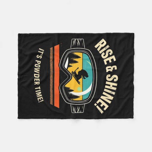 Funny Skiing - Rise & amp; Shine! Seine Pulverzeit Fleecedecke (Vorderseite (Horizontal))