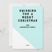 Funny Skiing Santa Feiertagskarte (Rückseite)