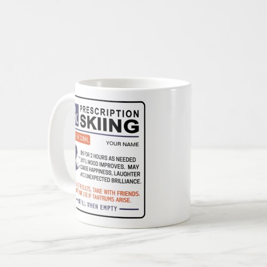 Funny Skiing Tasse - Design (Vorderseite Links)