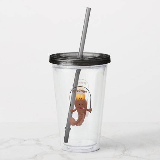 Funny skipper mudskipper fish Cartoon Acryltrinkbecher (Rückseite)