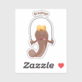 Funny skipper mudskipper fish Cartoon Aufkleber (Blatt)