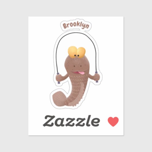 Funny skipper mudskipper fish Cartoon Aufkleber (Blatt)