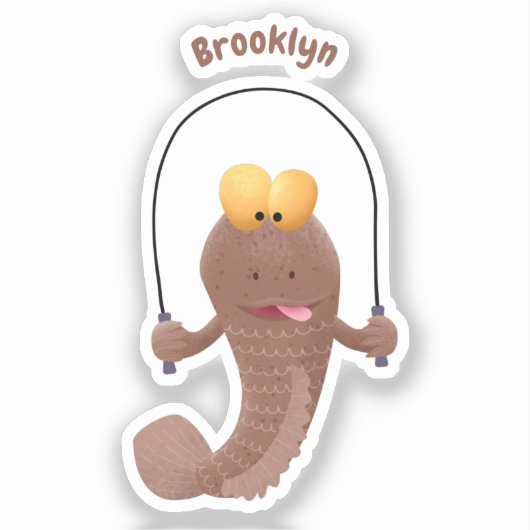 Funny skipper mudskipper fish Cartoon Aufkleber (Vorderseite)