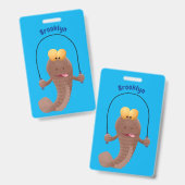 Funny skipper mudskipper fish Cartoon Ausweis (Vorder- & Rückseite)