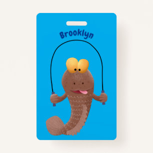 Funny skipper mudskipper fish Cartoon Ausweis