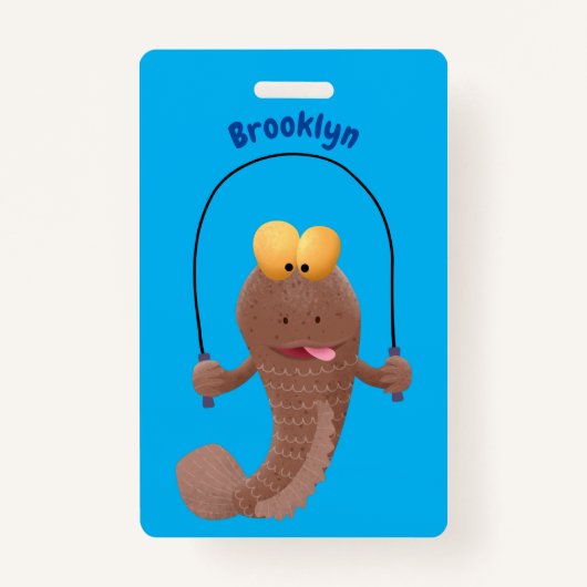 Funny skipper mudskipper fish Cartoon Ausweis (Vorderseite)