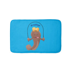 Funny skipper mudskipper fish Cartoon Badematte