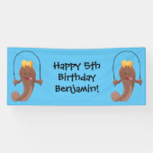 Funny skipper mudskipper fish Cartoon Banner (Horizontal)