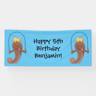 Funny skipper mudskipper fish Cartoon Banner