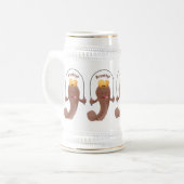 Funny skipper mudskipper fish Cartoon Bierglas (Vorderseite Links)