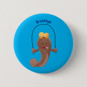 Funny skipper mudskipper fish Cartoon Button (Vorderseite)