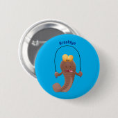 Funny skipper mudskipper fish Cartoon Button (Vorne & Hinten)