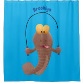 Funny skipper mudskipper fish Cartoon Duschvorhang (Vorderseite)