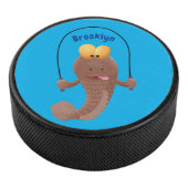 Funny skipper mudskipper fish Cartoon Eishockey Puck (3/4)