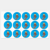 Funny skipper mudskipper fish Cartoon Etiketten (Blatt)