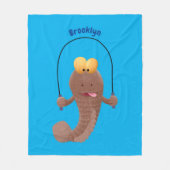 Funny skipper mudskipper fish Cartoon Fleecedecke (Vorderseite)