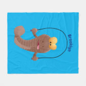 Funny skipper mudskipper fish Cartoon Fleecedecke (Vorderseite (Horizontal))