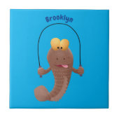 Funny skipper mudskipper fish Cartoon Fliese (Vorderseite)