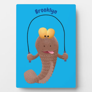 Funny skipper mudskipper fish Cartoon Fotoplatte