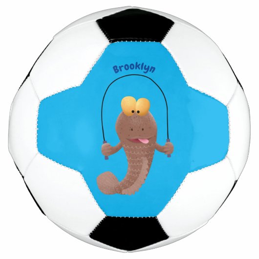Funny skipper mudskipper fish Cartoon Fußball (Vorderseite)