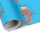Funny skipper mudskipper fish Cartoon Geschenkpapier (Rolleneckpunkt)