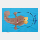 Funny skipper mudskipper fish Cartoon Geschirrtuch (Horizontal)