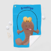 Funny skipper mudskipper fish Cartoon Golfhandtuch (Insitu)