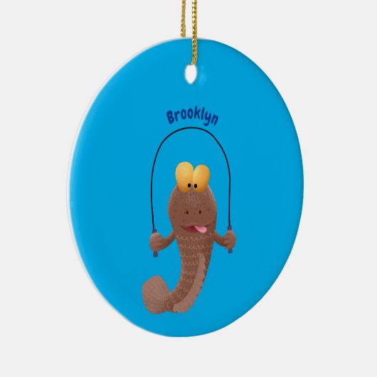 Funny skipper mudskipper fish Cartoon Keramik Ornament (Rechts)