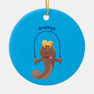 Funny skipper mudskipper fish Cartoon Keramik Ornament