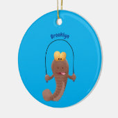 Funny skipper mudskipper fish Cartoon Keramik Ornament (Links)