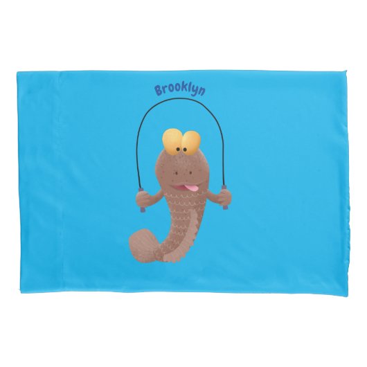 Funny skipper mudskipper fish Cartoon Kissenbezug (Vorderseite)