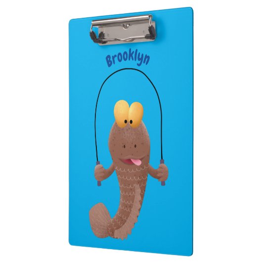 Funny skipper mudskipper fish Cartoon Klemmbrett (Links)