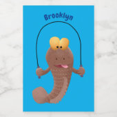 Funny skipper mudskipper fish Cartoon Lebensmitteletikett (Einzelnes Label)