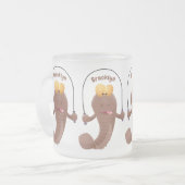 Funny skipper mudskipper fish Cartoon Mattglastasse (Vorderseite Links)