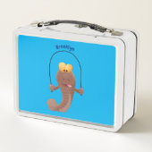 Funny skipper mudskipper fish Cartoon Metall Brotdose (Rückseite)