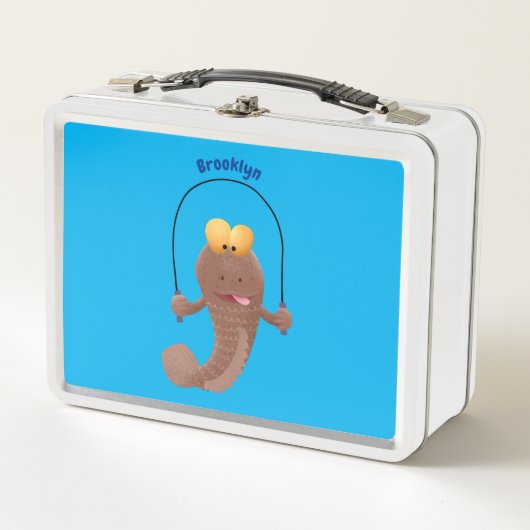 Funny skipper mudskipper fish Cartoon Metall Brotdose (Vorderseite)