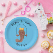 Funny skipper mudskipper fish Cartoon Pappteller (Party)