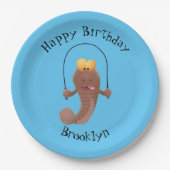 Funny skipper mudskipper fish Cartoon Pappteller (Vorderseite)