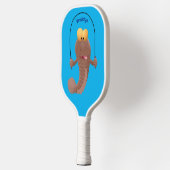 Funny skipper mudskipper fish Cartoon Pickleball Schläger (Links)