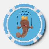Funny skipper mudskipper fish Cartoon Pokerchips (Rückseite)
