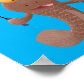 Funny skipper mudskipper fish Cartoon Poster (Ecke)