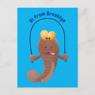 Funny skipper mudskipper fish Cartoon Postkarte