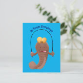 Funny skipper mudskipper fish Cartoon Postkarte (Stehend Vorderseite)