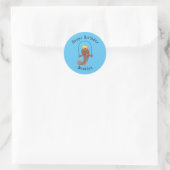 Funny skipper mudskipper fish Cartoon Runder Aufkleber (Tasche)
