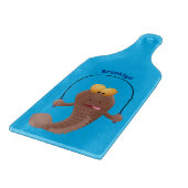 Funny skipper mudskipper fish Cartoon Schneidebrett (Ecke)