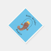 Funny skipper mudskipper fish Cartoon Serviette (Ecke)