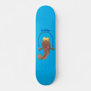 Funny skipper mudskipper fish Cartoon Skateboard